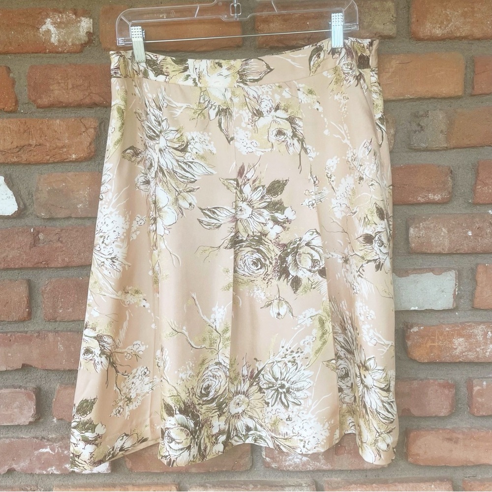 Merona 100% Silk Cottagecore Floral A-line Skirt Feminine Romantic Size 10